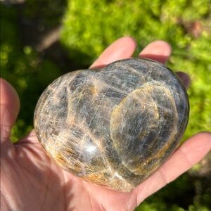Heart-Shaped Black Moonstone